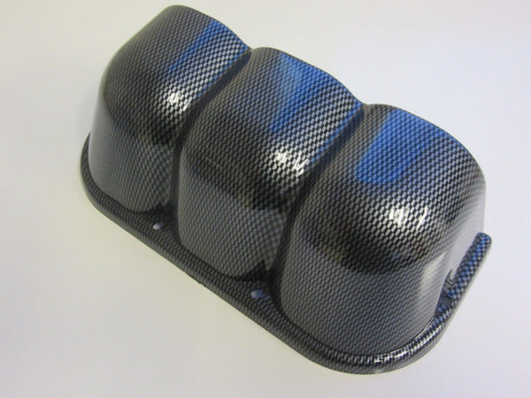 Triple Gauge Pod (For 52mm Gauges) - Carbon Effect Look Flat Mount Holder