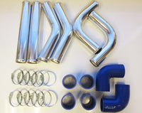 Universal Intercooler Pipework Kit (FMIC), Alloy Pipes, Silicone Hoses, Hose Clamps - Choice of Diameters / Colours