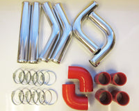 Universal Intercooler Pipework Kit (FMIC), Alloy Pipes, Silicone Hoses, Hose Clamps - Choice of Diameters / Colours