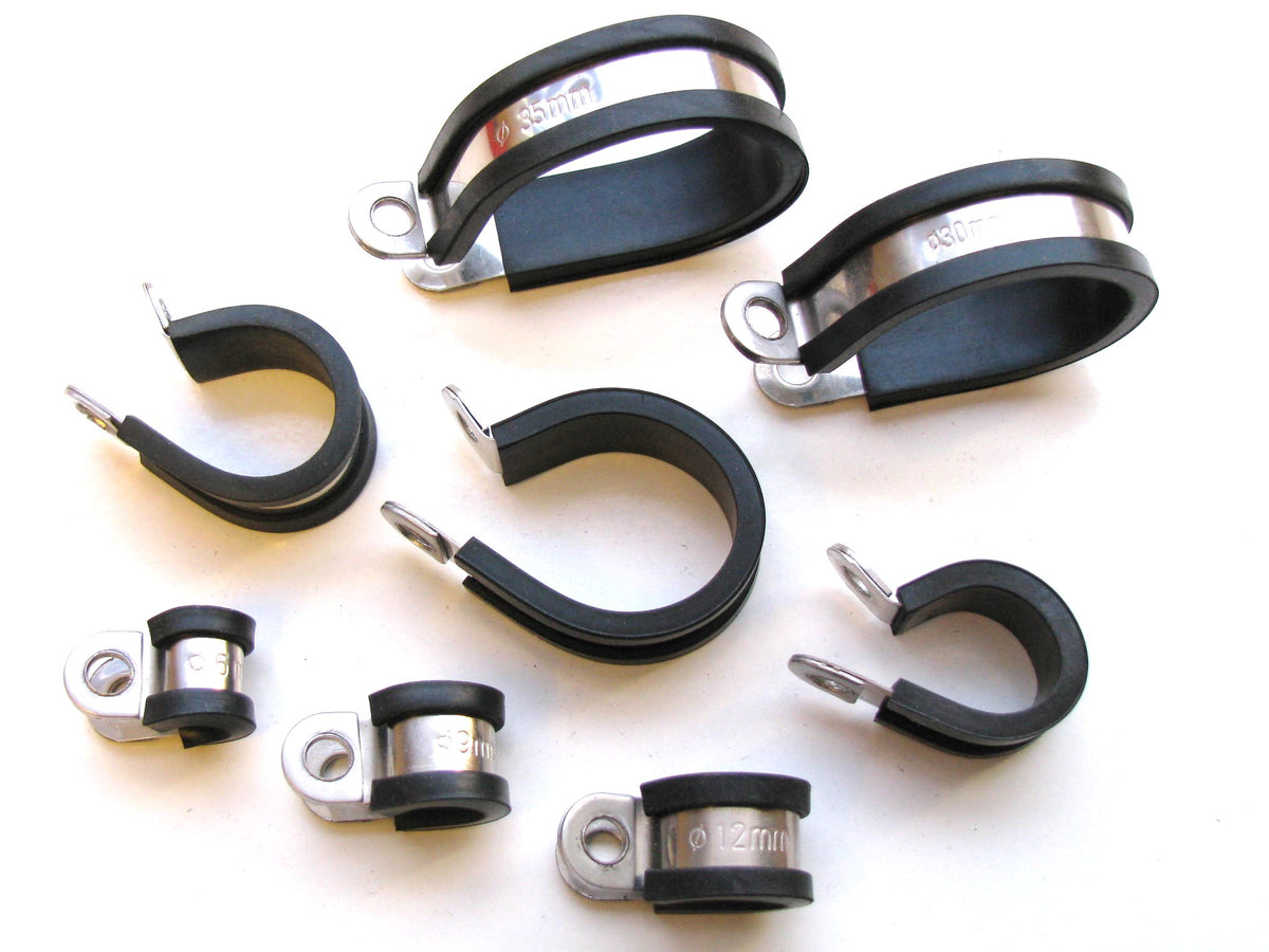 P-Clips, Stainless Steel, Rubber Lined – 800BHP