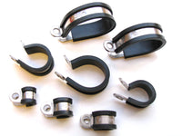 P-Clips, Stainless Steel, Rubber Lined